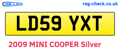 LD59YXT are the vehicle registration plates.