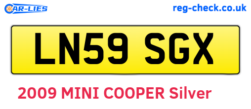 LN59SGX are the vehicle registration plates.