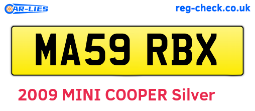MA59RBX are the vehicle registration plates.