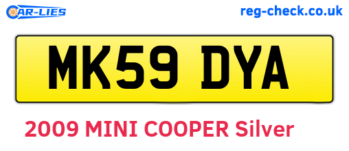 MK59DYA are the vehicle registration plates.
