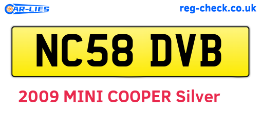 NC58DVB are the vehicle registration plates.