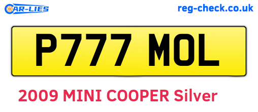 P777MOL are the vehicle registration plates.