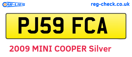 PJ59FCA are the vehicle registration plates.