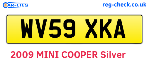 WV59XKA are the vehicle registration plates.