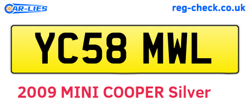YC58MWL are the vehicle registration plates.