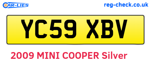 YC59XBV are the vehicle registration plates.