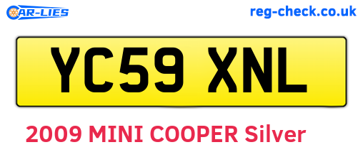 YC59XNL are the vehicle registration plates.