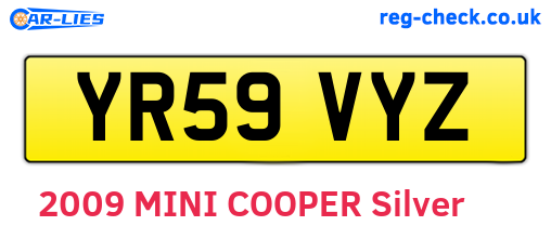 YR59VYZ are the vehicle registration plates.