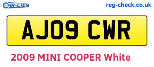 AJ09CWR are the vehicle registration plates.