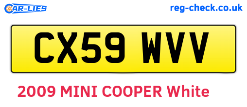 CX59WVV are the vehicle registration plates.