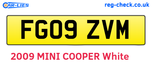 FG09ZVM are the vehicle registration plates.