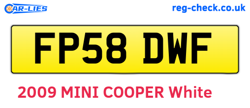 FP58DWF are the vehicle registration plates.
