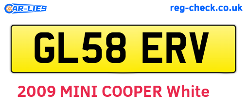 GL58ERV are the vehicle registration plates.