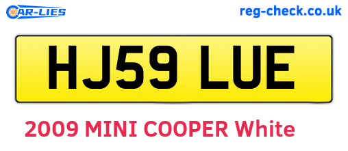 HJ59LUE are the vehicle registration plates.