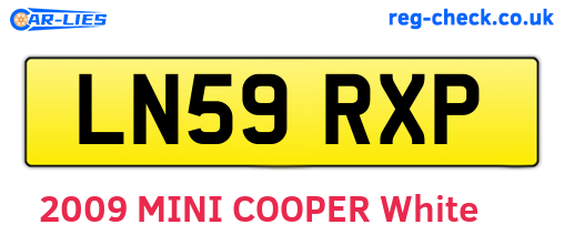 LN59RXP are the vehicle registration plates.