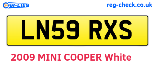 LN59RXS are the vehicle registration plates.