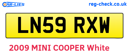 LN59RXW are the vehicle registration plates.