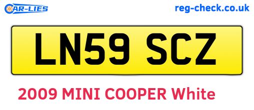 LN59SCZ are the vehicle registration plates.
