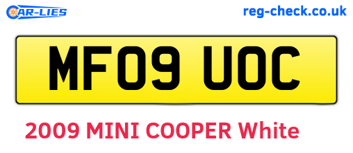 MF09UOC are the vehicle registration plates.