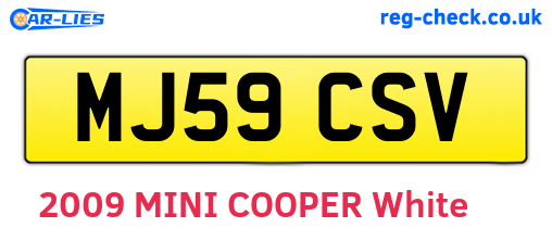MJ59CSV are the vehicle registration plates.