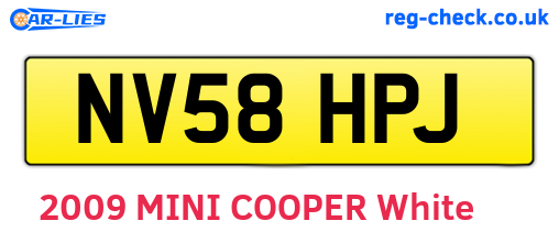 NV58HPJ are the vehicle registration plates.