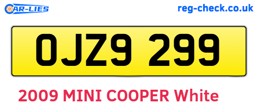 OJZ9299 are the vehicle registration plates.