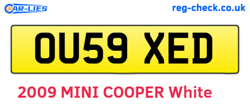 OU59XED are the vehicle registration plates.