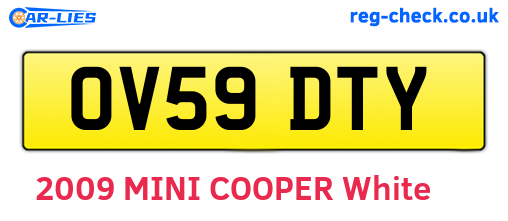 OV59DTY are the vehicle registration plates.
