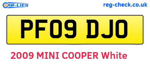 PF09DJO are the vehicle registration plates.