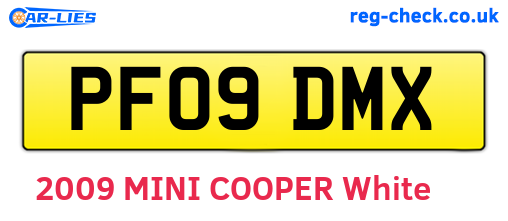 PF09DMX are the vehicle registration plates.