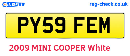 PY59FEM are the vehicle registration plates.
