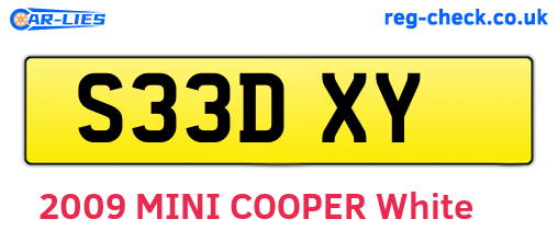 S33DXY are the vehicle registration plates.