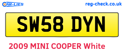 SW58DYN are the vehicle registration plates.
