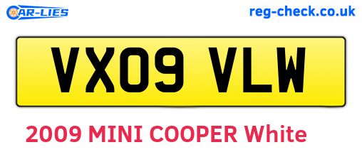 VX09VLW are the vehicle registration plates.