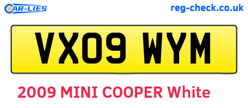VX09WYM are the vehicle registration plates.