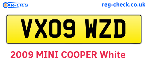 VX09WZD are the vehicle registration plates.
