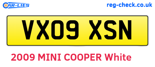 VX09XSN are the vehicle registration plates.