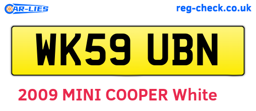 WK59UBN are the vehicle registration plates.