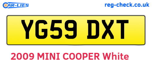 YG59DXT are the vehicle registration plates.