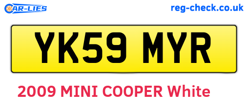 YK59MYR are the vehicle registration plates.