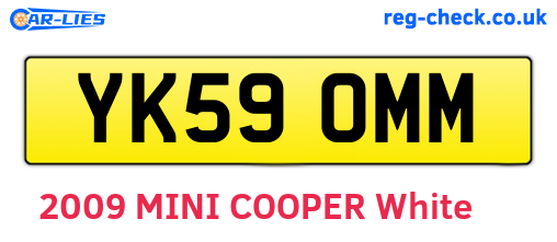 YK59OMM are the vehicle registration plates.