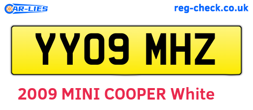 YY09MHZ are the vehicle registration plates.