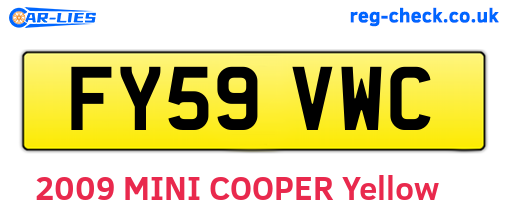 FY59VWC are the vehicle registration plates.