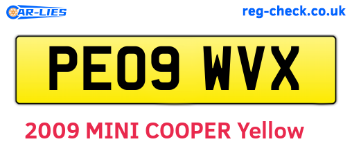 PE09WVX are the vehicle registration plates.
