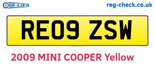 RE09ZSW are the vehicle registration plates.