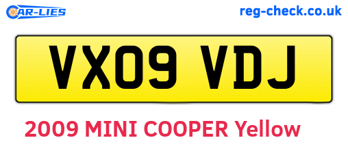 VX09VDJ are the vehicle registration plates.