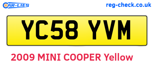YC58YVM are the vehicle registration plates.