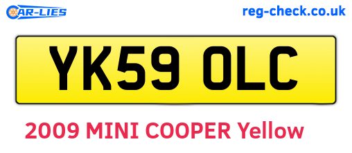 YK59OLC are the vehicle registration plates.