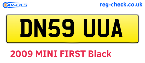 DN59UUA are the vehicle registration plates.