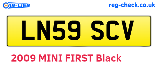 LN59SCV are the vehicle registration plates.